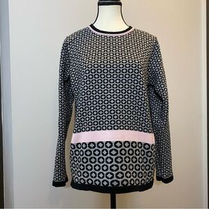 Organic cotton by Skovhuus (Danish brand) Geometric black gray pink pattern EUC